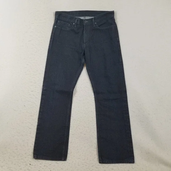 Levis Jeans Mens 34x32 514 Slim Straight Dark Indigo Blue Denim 100% Cotton‎