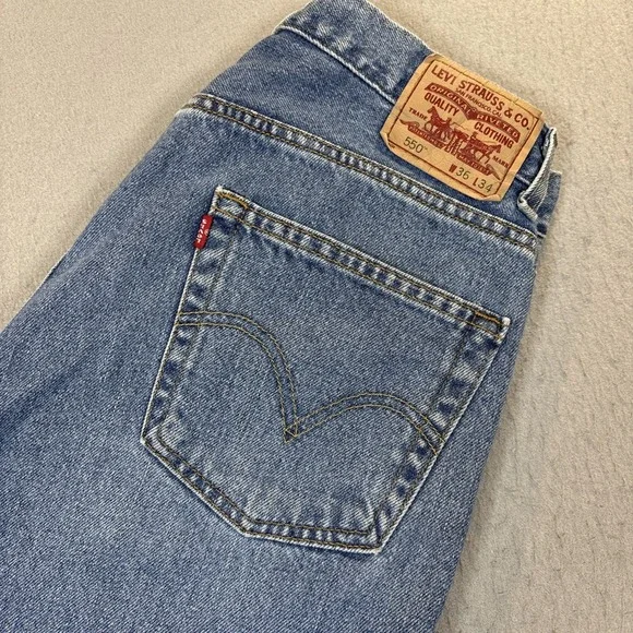 Vtg LEVI'S Jeans Mens‎ 36x34 (34x32) Denim Blue 550 Relaxed Fit Y2K  2005