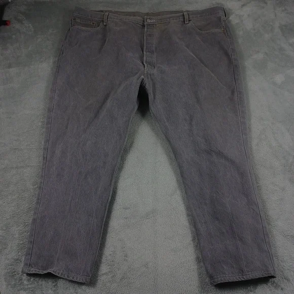 Levis 501xx Jeans Mens‎ 52x27 Gray Denim Distressed Button Fly Cotton Pockets