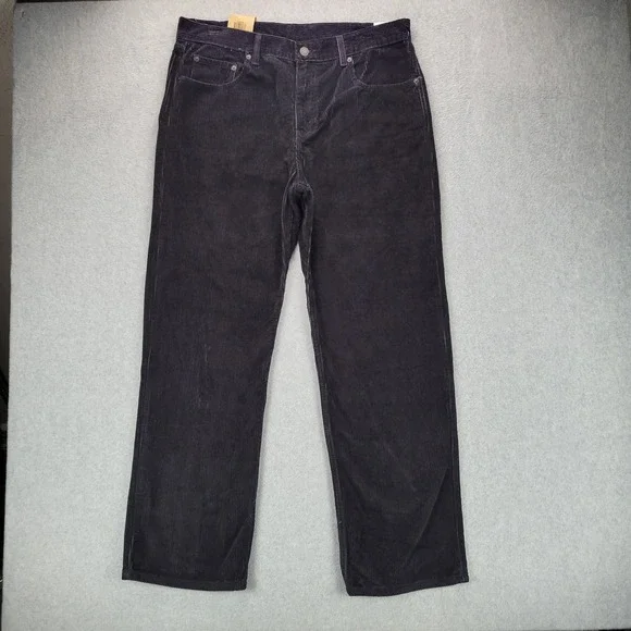 Levis Low Pro Corduroy Pants Mens 32x30 Navy Blue Relaxed‎ Straight Leg Mid Rise