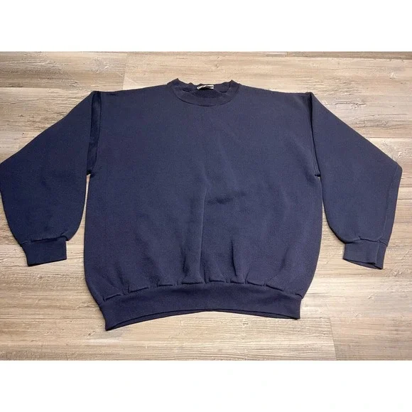 Vintage Faded Sweatshirt Boxy Fit Levi Britannia Crewneck‎ Blue Mens Size L Dad