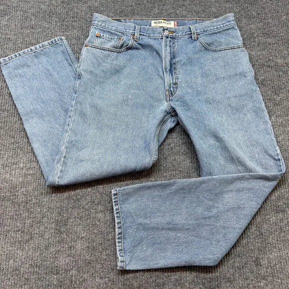 Levi's 505 38x30 Regular‎ Fit Straight Leg Jeans Light Wash Classic Denim