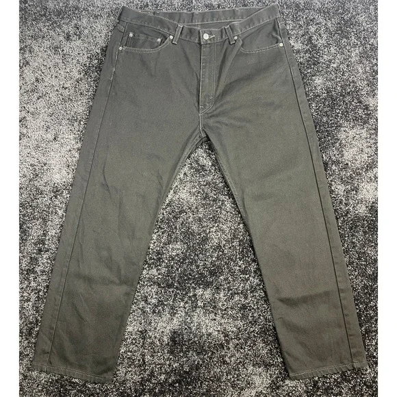 Levi's 505 Regular Fit Jeans Mens W38‎ L29 Gray Denim Pants MINT