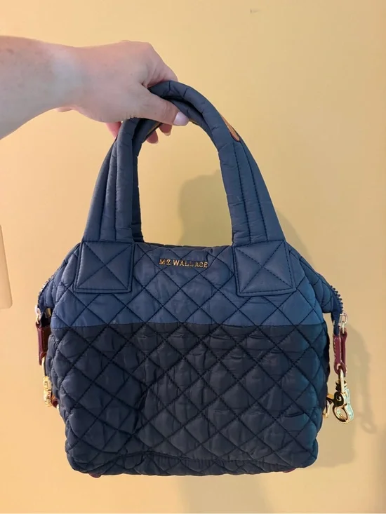 MZ Wallace Quilted Navy and Black Satchel