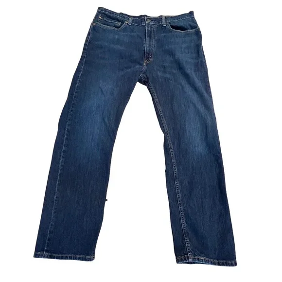 Levi 505 Regular Fit Straight Leg Jeans Mens 36x30 Blue Dark Wash Denim Workwear