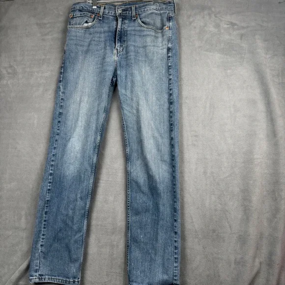 Levis 505 Regular Fit‎ Straight Leg Mens Jeans Blue Denim 34x32 Medium Wash