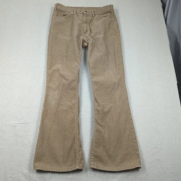 Vintage Levis 646 Corduroy Pants Men 32x30 Brown Flare Bell Bottom Talon 70s 80s