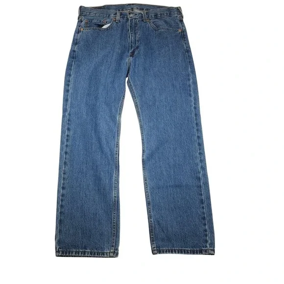 Levi's Jeans Mens W36 L30 Blue 505 Straight‎ Regular Fit Denim Medium Wash