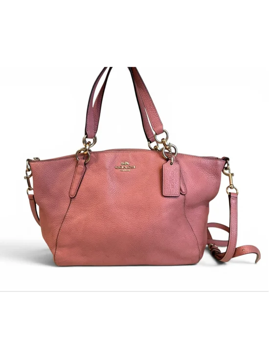 Coach F31077 Pink Pebbled Leather Crossbody Satchel Tote Purse Shoulder Bag 2018