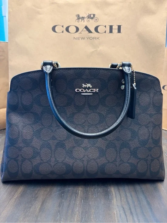 Coach Lillie Carryall in Dark Brown Signature Canvas