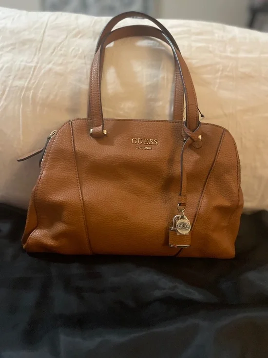 GUESS Cognac Satchel Purse