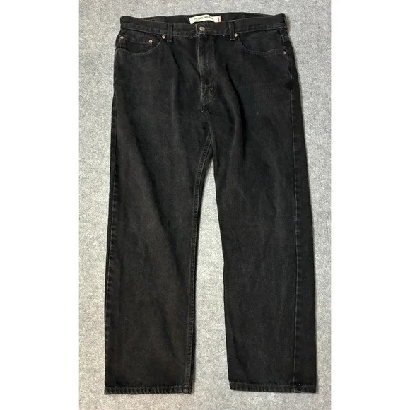 Vintage Y2K Mens Levis 505 Regular Fit Straight Leg Black Denim Jeans 38x29