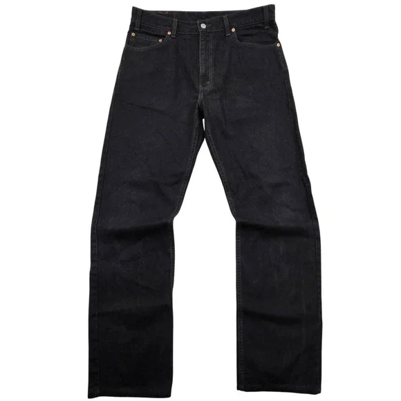 Vintage Levis 505 Regular Fit Straight Leg Black Denim Jeans Mens 36x36 Y2K