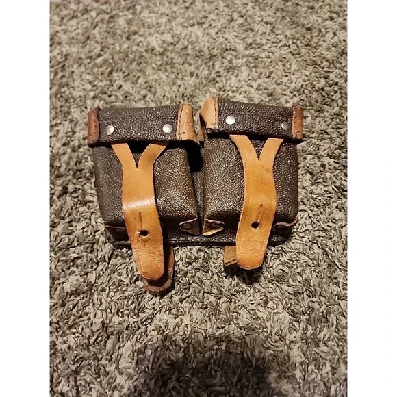 Original Russian-Soviet Nagant Two Pocket Ammo Pouch, Well‎ Stamped & 68' dated
