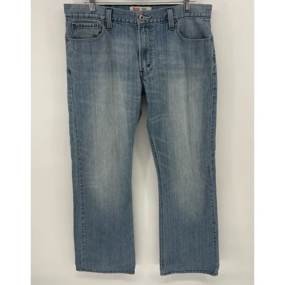 Levi's 527 Low Bootcut Jeans Men 36x32 Light Wash Denim Cotton Blend Y2K