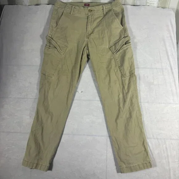 Levi's Men's XX Cargo Pants Green Flat Front Tapered Leg‎ Zip Fly Stretch 31x32