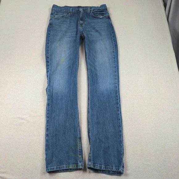 Levis Jeans Mens 32x34 Blue 527 Boot Cut Western Cowboy Distressed