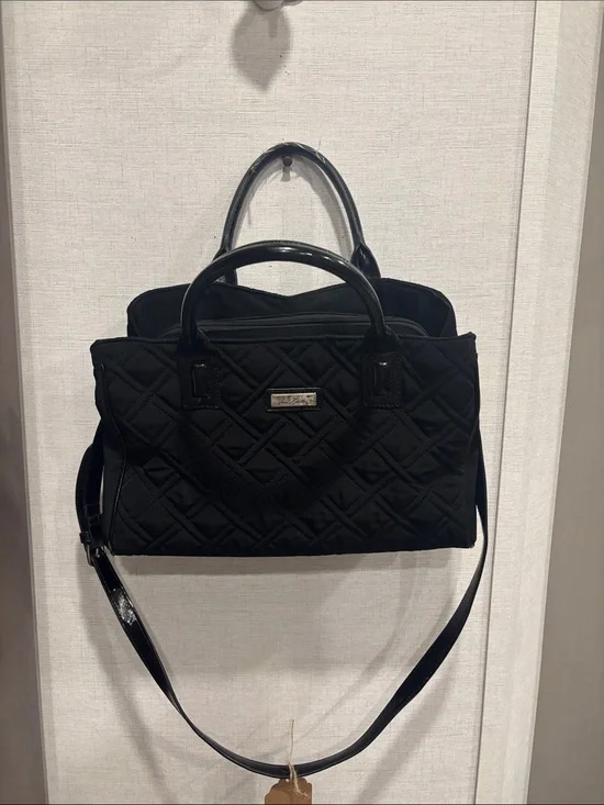Vera Bradley Black Quilted Satchel with Detachable Crossbody Strap