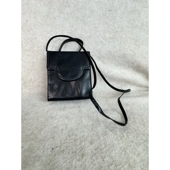 Frenchy of California Black Leather Handbag Suede‎ Lining