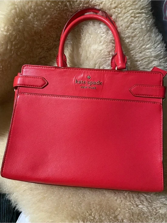 kate spade Red Leather Structured Satchel