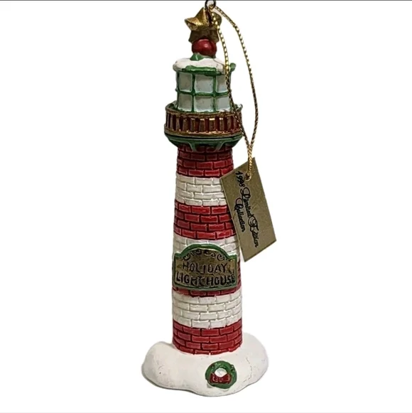 vintage 90s MR.‎ CHRISTMAS 4 Inch Holiday Lighthouse Miniature Ornament