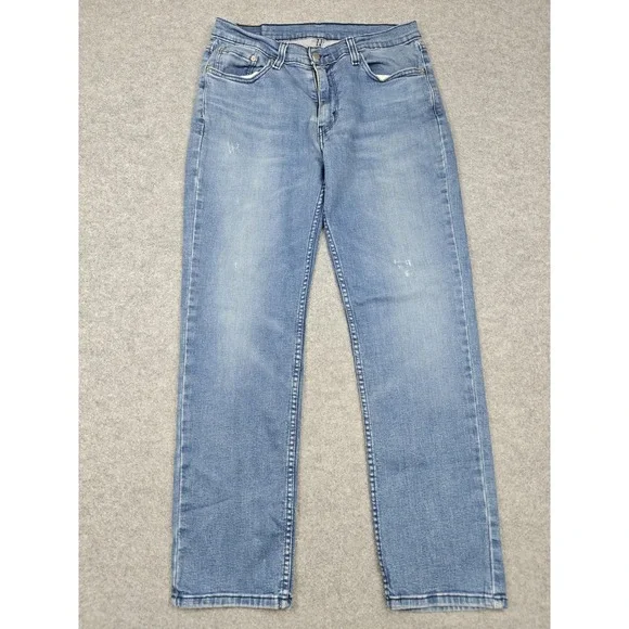 Levi's 514 Jeans Mens 33x32 Blue Medium Wash Regular Straight Stretch Denim