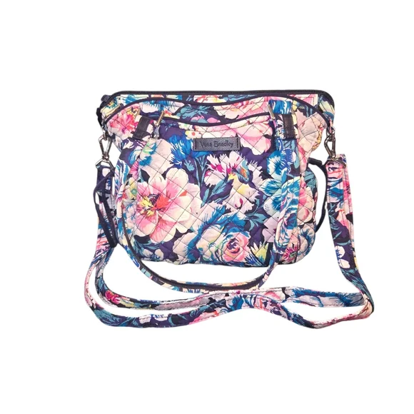 Vera Bradley Garden‎ Grove Multi Floral Iconic Mini Glenna Satchel 8