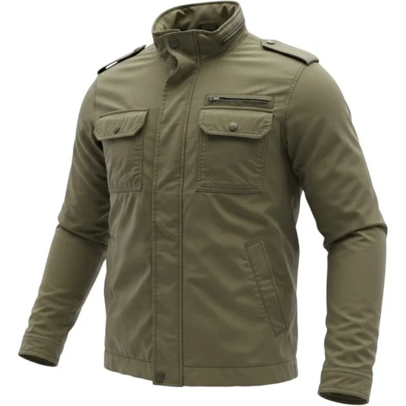 Levi Strauss Mens Olive Green Cotton Military Field Jacket Quilted Lined Large