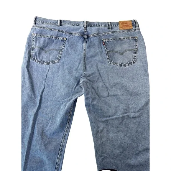 Levi's 550 Jeans Mens 50x30 Blue Relaxed Tapered Fit Light Wash Denim Casual