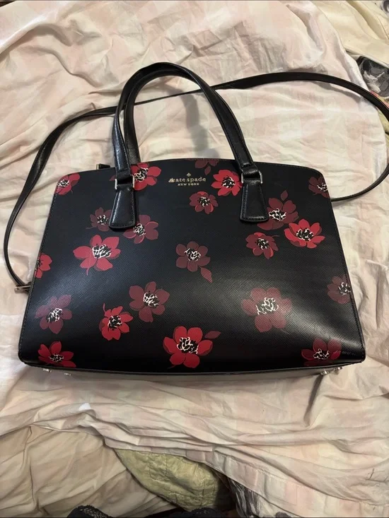 kate spade Medium Black Floral Satchel