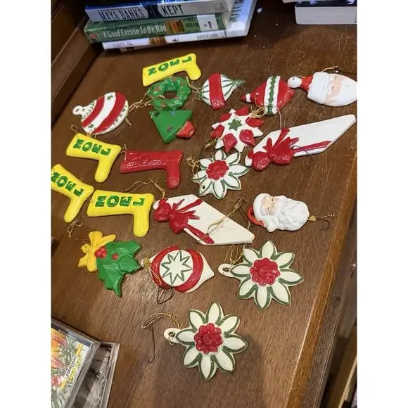 Set of 20 Vintage (early 90s)‎ Ceramic Christmas Ornaments