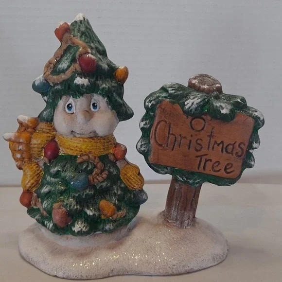 Hand Painted Snowman As A Christmas‎ Tree O Christmas Tree Ceramic Figure
