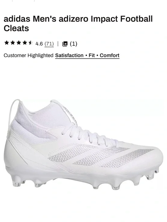 adidas White Football Cleats with white Stripes