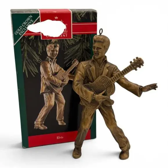 Hallmark Elvis Brass Plated Christmas Ornament 1992