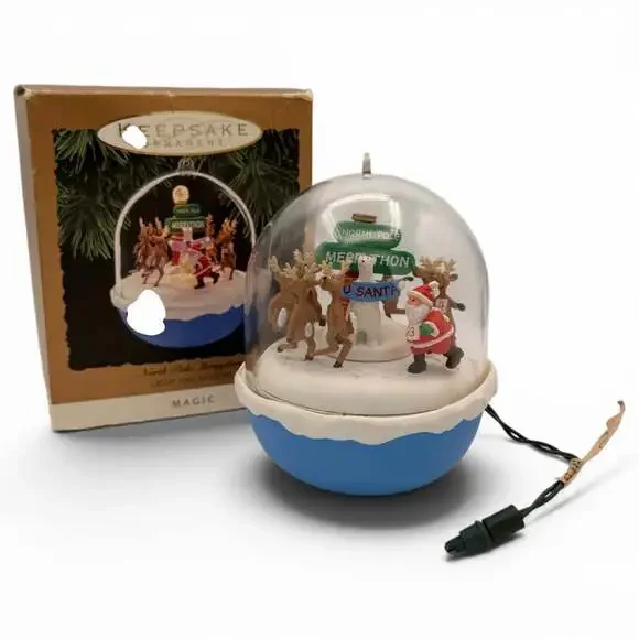 1993 Hallmark Keepsake Ornament North Pole Merrython Light and Motion Magic