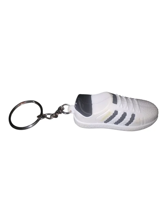 Adidas  Superstar Shelltoe 3D Sneaker Keychain with Black Stripes - White