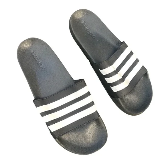 Adidas Adilette Shower‎ Slide Sandals Men's Size 14 Black White
