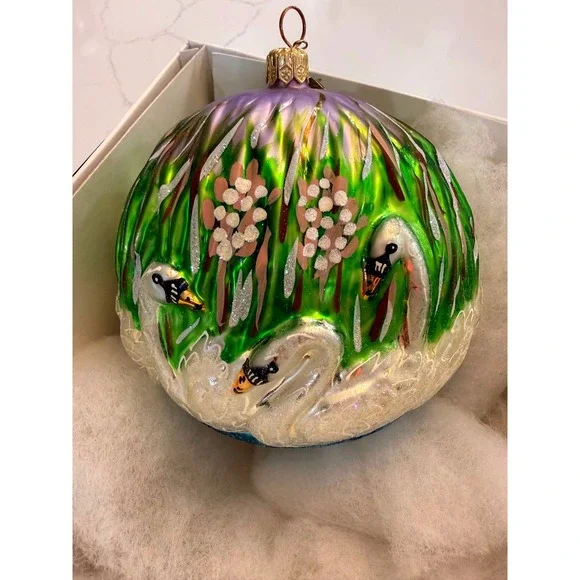 Christopher Radko 1999 Seven Swans a Swimming Ornament 12 Days of Christmas