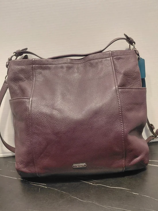 Coach Pebbled Leather Shoulder Bag/ Crossbody in Deep Plum.