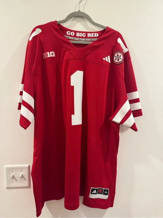 Nebraska Cornhuskers #1 Red Football Jersey 3x