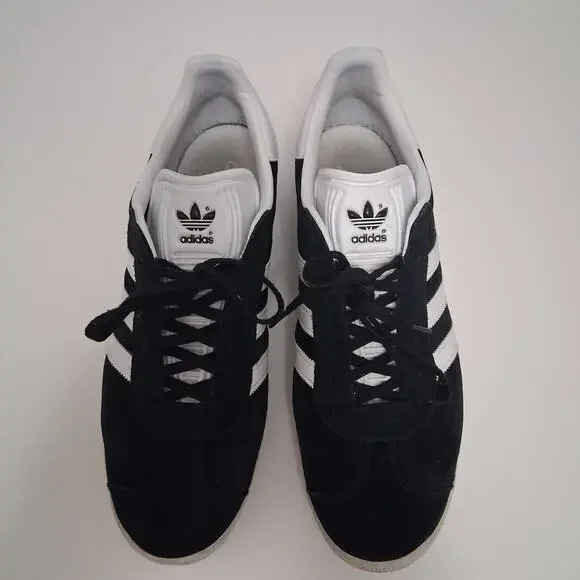 Adidas Gazelle Sneakers Men Black Suede Three White Stripes Street Casual -11