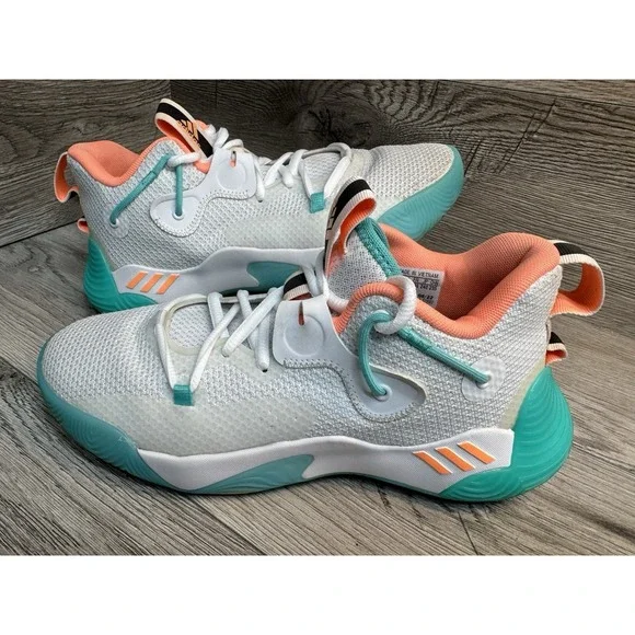 adidas Harden Stepback 3 Mens Basketball Shoes Size 6 White Green Sneakers