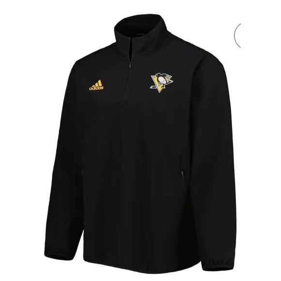 Adidas Men's NHL Pittsburgh Penguins Aeroready 1/4 Zip Medium Ice hockey EUC