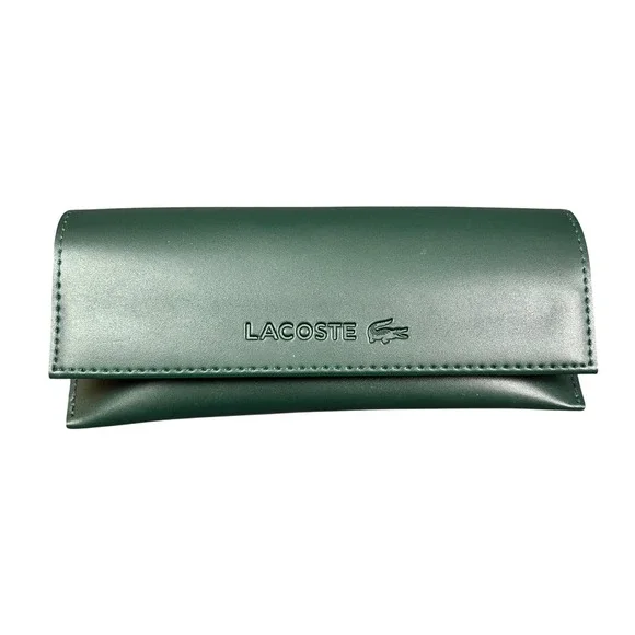 Lacoste Forest Green Eyewear Sunglasses Case Snap Closure Debossed Logo