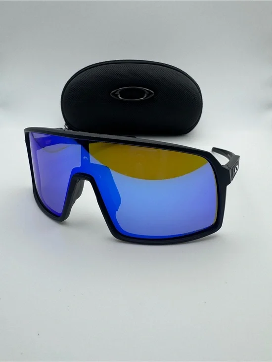 Oakley Sutro Black Frame Sunglasses with Blue Mirrored Lenses