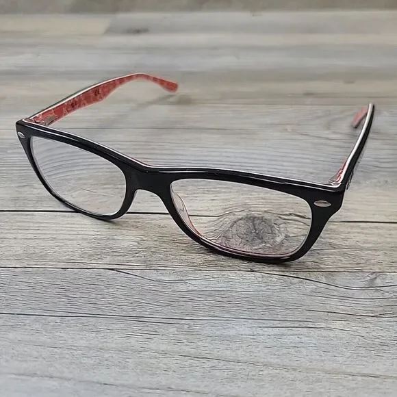 Ray-Ban RB5228 2479 Black/ Red White Logo Eyeglasses‎ FRAMES ONLY 50-17 140