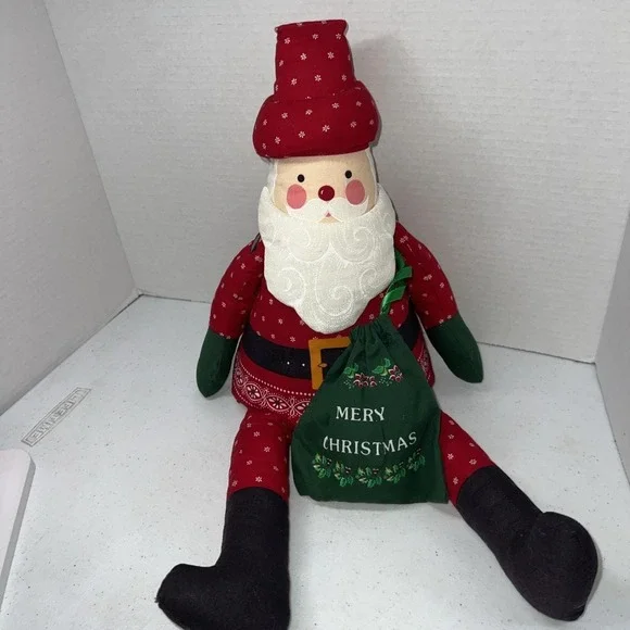 Vintage Handmade Santa Claus Christmas Stuffed Decor Cottage Mary Engelbright
