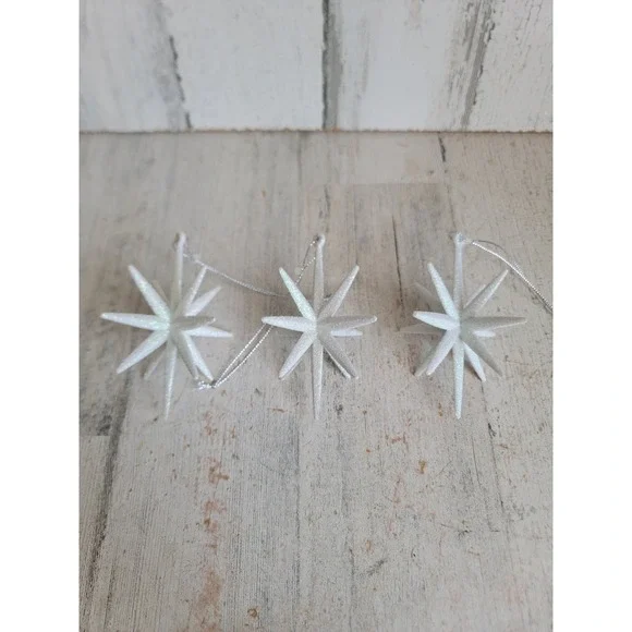 North light white glitter star Nativity ornament Xmas set Unique Home decor