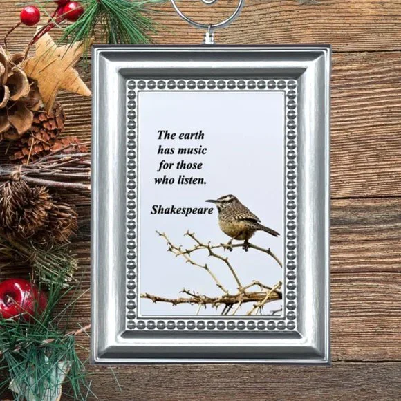 Shakespeare Quote THE EARTH HAS MUSIC FOR THOSE WHO‎ LISTEN Christmas Ornament