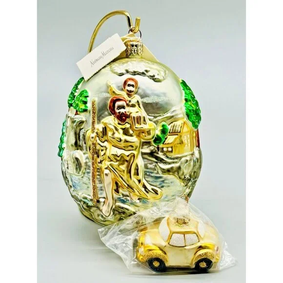 Patricia Breen Saint Christopher Patron of Travel Car 2 Piece Ornament Christmas